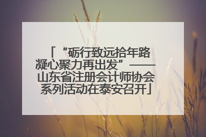 “砺行致远拾年路 凝心聚力再出发”——山东省注册会计师协会系列活动在泰安召开
