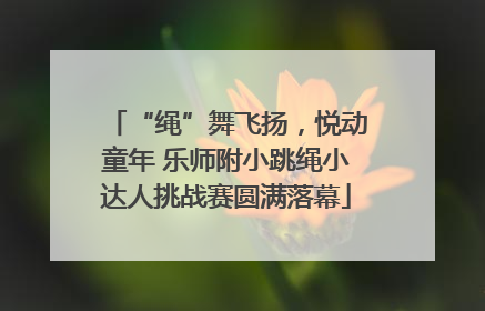 “绳”舞飞扬，悦动童年 乐师附小跳绳小达人挑战赛圆满落幕