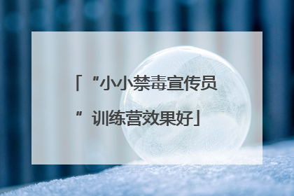 “小小禁毒宣传员”训练营效果好