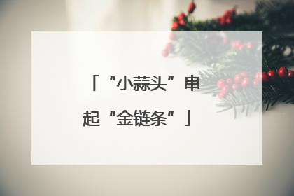“小蒜头”串起“金链条”