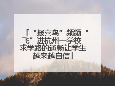 “报喜鸟”频频“飞”进杭州一学校 求学路的通畅让学生越来越自信