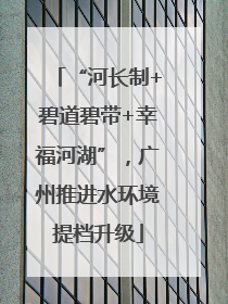“河长制+碧道碧带+幸福河湖”，广州推进水环境提档升级
