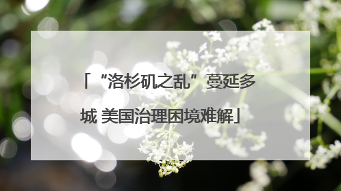 “洛杉矶之乱”蔓延多城 美国治理困境难解