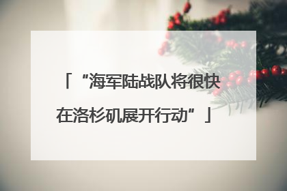 “海军陆战队将很快在洛杉矶展开行动”