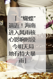 “蝴蝶”逼近！海南进入风雨核心影响时段 今明天局地有特大暴雨