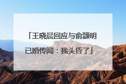 王晓晨回应与俞灏明已婚传闻：我头昏了