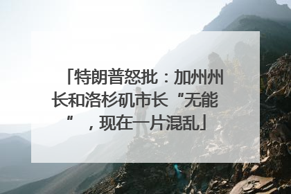 特朗普怒批：加州州长和洛杉矶市长“无能”，现在一片混乱