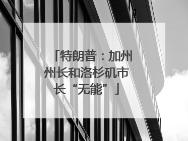 特朗普：加州州长和洛杉矶市长“无能”