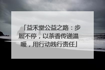 益禾堂公益之路：步履不停，以茶香传递温暖，用行动践行责任