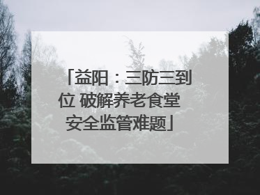 益阳：三防三到位 破解养老食堂安全监管难题
