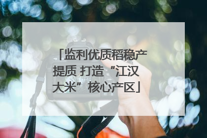 监利优质稻稳产提质 打造“江汉大米”核心产区