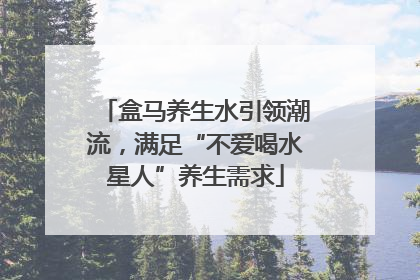 盒马养生水引领潮流，满足“不爱喝水星人”养生需求