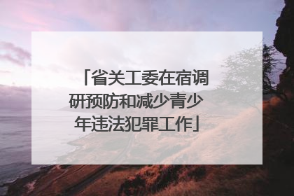 省关工委在宿调研预防和减少青少年违法犯罪工作