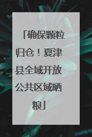 确保颗粒归仓！夏津县全域开放公共区域晒粮