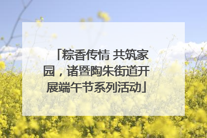 粽香传情 共筑家园，诸暨陶朱街道开展端午节系列活动