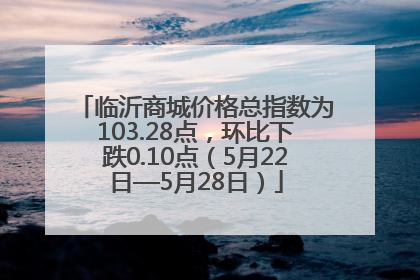 临沂商城价格总指数为103.28点，环比下跌0.10点（5月22日—5月28日）