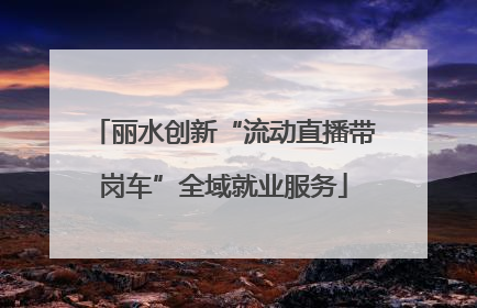 丽水创新“流动直播带岗车”全域就业服务