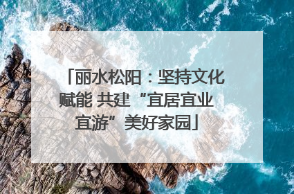 丽水松阳：坚持文化赋能 共建“宜居宜业宜游”美好家园