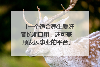 一个适合养生爱好者长期自用，还可兼顾发展事业的平台