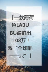 一款薄荷色LABUBU被拍出108万！系“全球唯一一只”