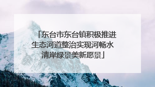 东台市东台镇积极推进生态河道整治实现河畅水清岸绿景美新愿景