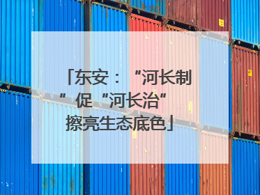 东安：“河长制”促“河长治” 擦亮生态底色