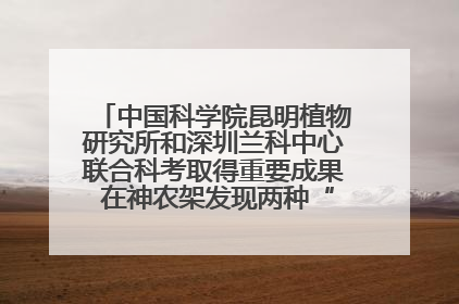 中国科学院昆明植物研究所和深圳兰科中心联合科考取得重要成果 在神农架发现两种“国保”级兰花