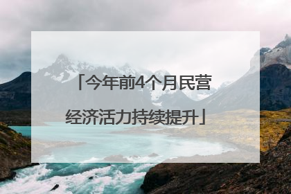 今年前4个月民营经济活力持续提升