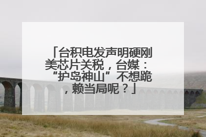 台积电发声明硬刚美芯片关税，台媒：“护岛神山”不想跪，赖当局呢？