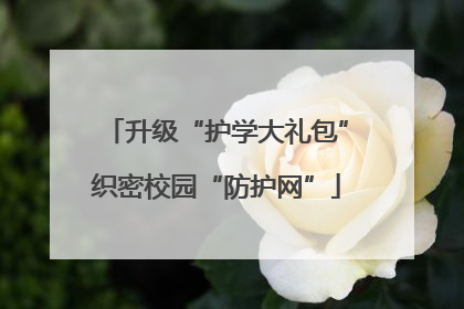 升级“护学大礼包”织密校园“防护网”
