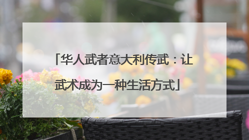 华人武者意大利传武：让武术成为一种生活方式