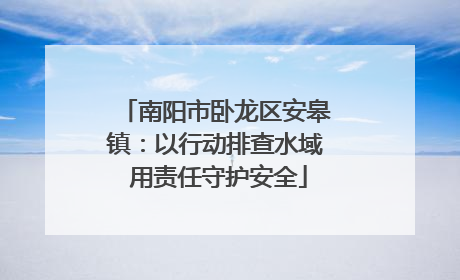 南阳市卧龙区安皋镇：以行动排查水域 用责任守护安全