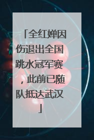 全红婵因伤退出全国跳水冠军赛，此前已随队抵达武汉