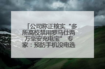 公司称正核实“多所高校禁用罗马仕两万毫安充电宝” 专家：预防手机没电选中等体积产品即可