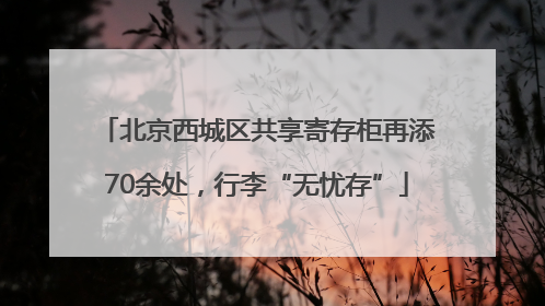 北京西城区共享寄存柜再添70余处，行李“无忧存”