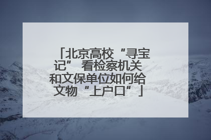 北京高校“寻宝记” 看检察机关和文保单位如何给文物“上户口”