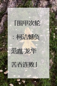 围甲次轮：柯洁憾负范胤 龙华苦吞连败