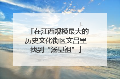 在江西规模最大的历史文化街区文昌里找到“汤显祖”