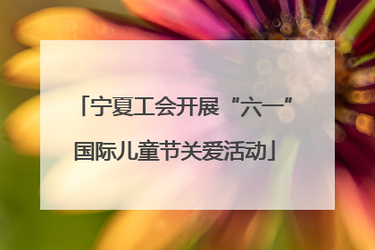 宁夏工会开展“六一”国际儿童节关爱活动