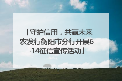 守护信用，共赢未来 农发行衡阳市分行开展6·14征信宣传活动