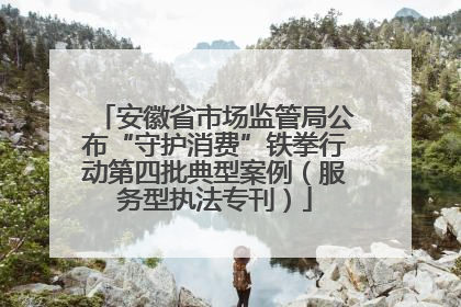 安徽省市场监管局公布“守护消费”铁拳行动第四批典型案例（服务型执法专刊）