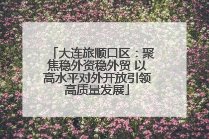 大连旅顺口区：聚焦稳外资稳外贸 以高水平对外开放引领高质量发展