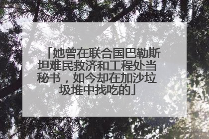 她曾在联合国巴勒斯坦难民救济和工程处当秘书，如今却在加沙垃圾堆中找吃的