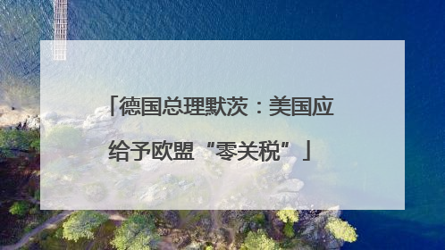 德国总理默茨：美国应给予欧盟“零关税”