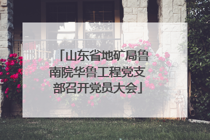 山东省地矿局鲁南院华鲁工程党支部召开党员大会