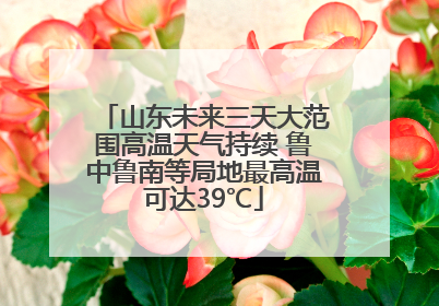 山东未来三天大范围高温天气持续 鲁中鲁南等局地最高温可达39℃