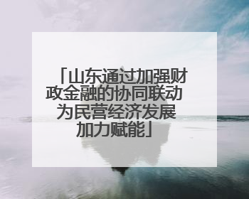山东通过加强财政金融的协同联动 为民营经济发展加力赋能