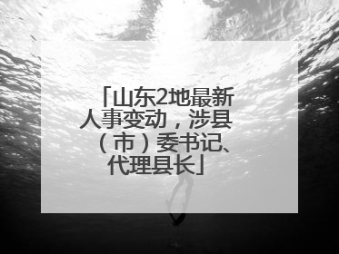 山东2地最新人事变动，涉县（市）委书记、代理县长