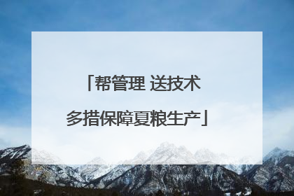 帮管理 送技术 多措保障夏粮生产