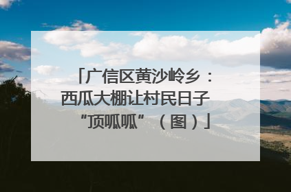 广信区黄沙岭乡：西瓜大棚让村民日子“顶呱呱”（图）